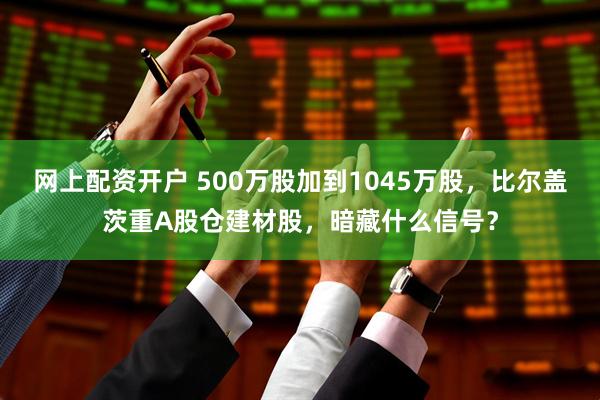 网上配资开户 500万股加到1045万股，比尔盖茨重A股仓建材股，暗藏什么信号？