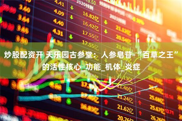 炒股配资开 天乐园古参堂：人参皂苷-“百草之王”的活性核心_功能_机体_炎症