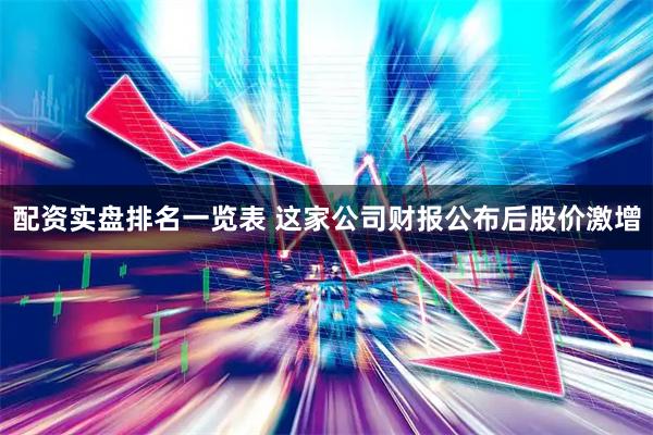 配资实盘排名一览表 这家公司财报公布后股价激增